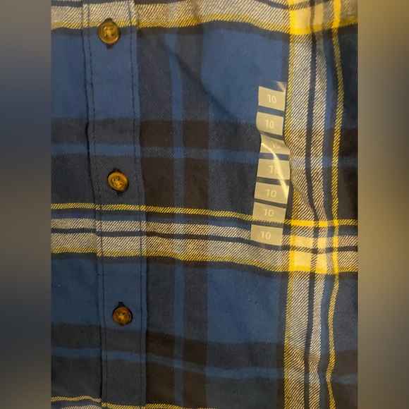 Boys 10/10a Carters Kids button up flannel with Hood - Picture 5 of 6